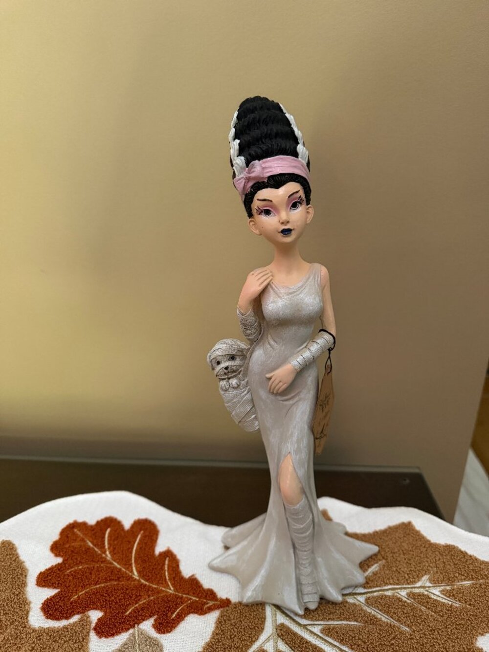 Hallow’s Eve Bride of Frankenstein w/ Mummy Dog Statue 14" NWT
